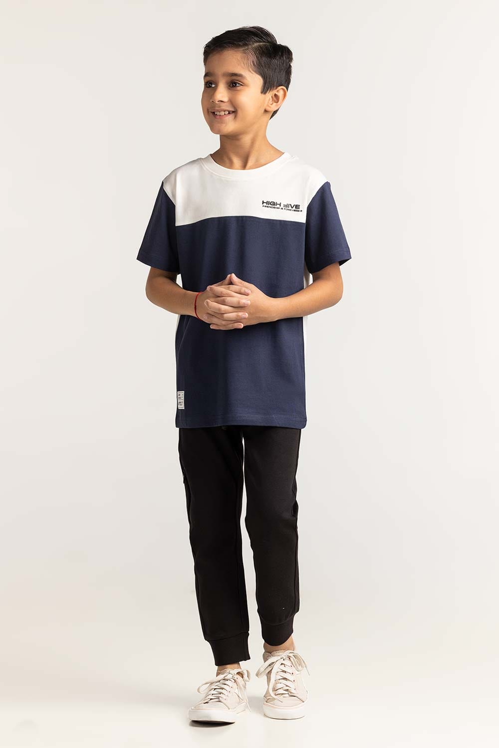 Junior Boy White Blue Printed Tee JB-TS-SS24-044