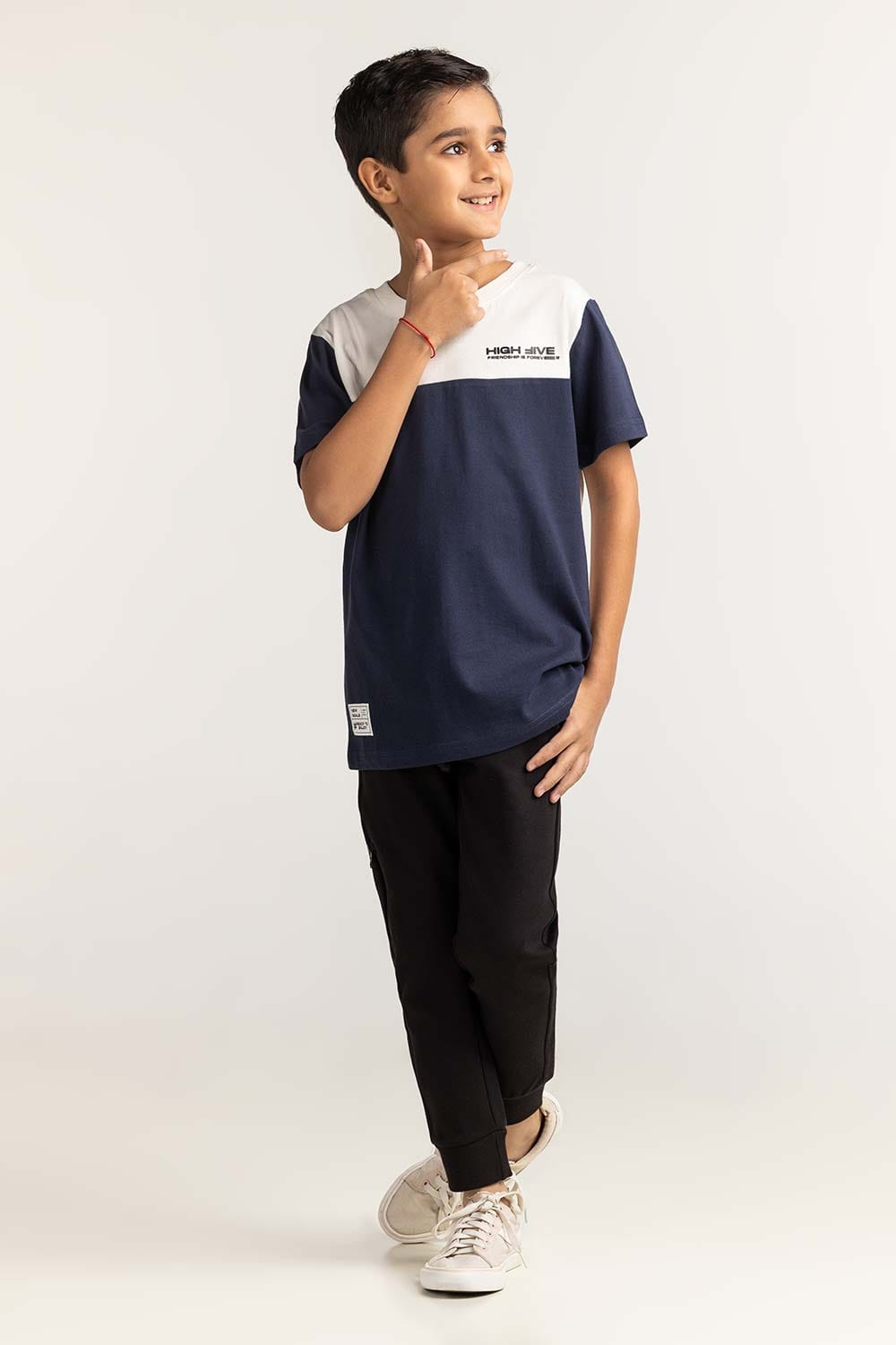 Junior Boy White Blue Printed Tee JB-TS-SS24-044