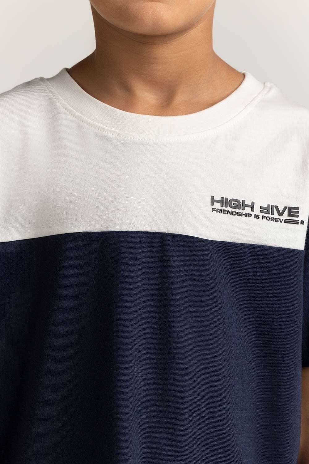Junior Boy White Blue Printed Tee JB-TS-SS24-044