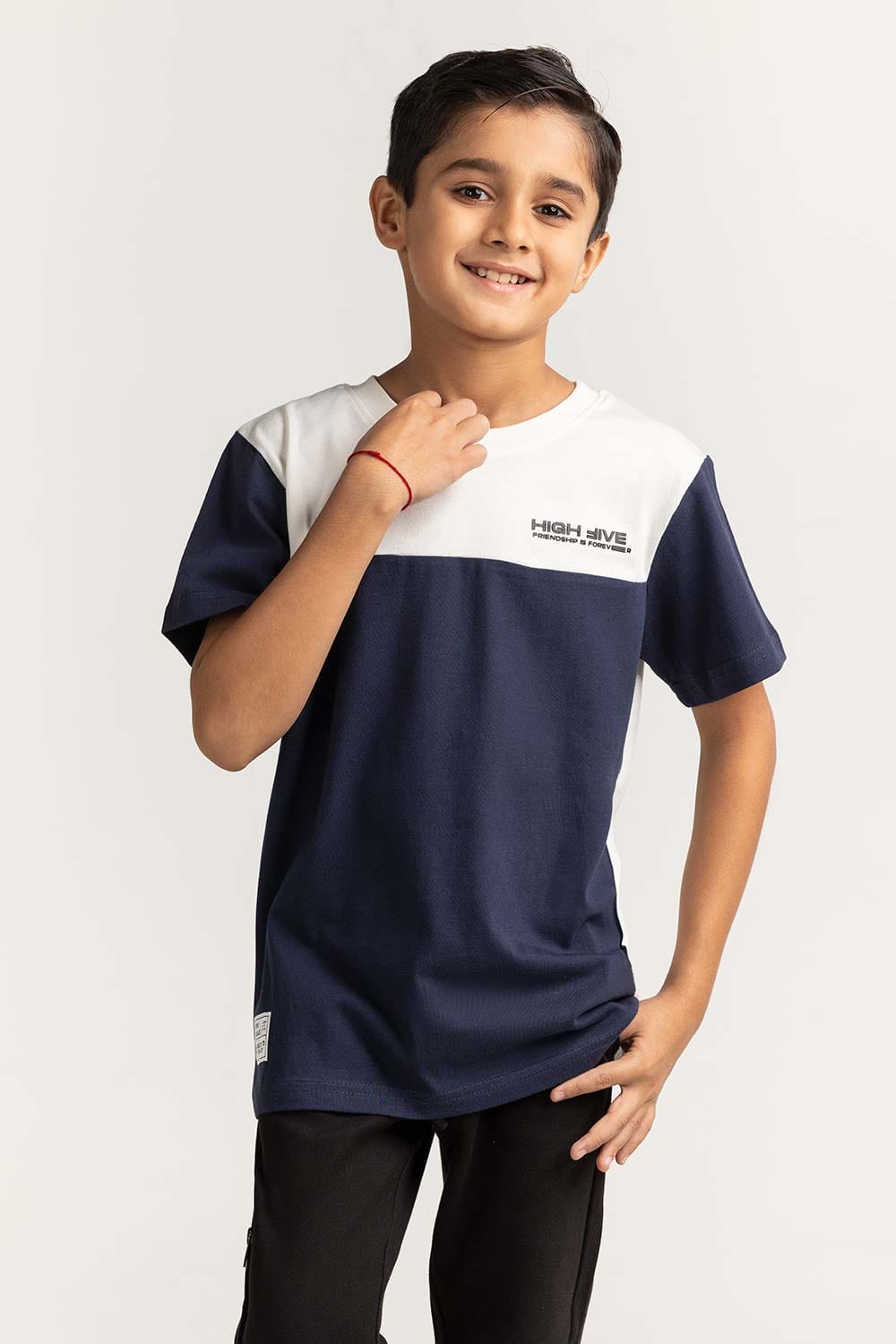 Junior Boy White Blue Printed Tee JB-TS-SS24-044