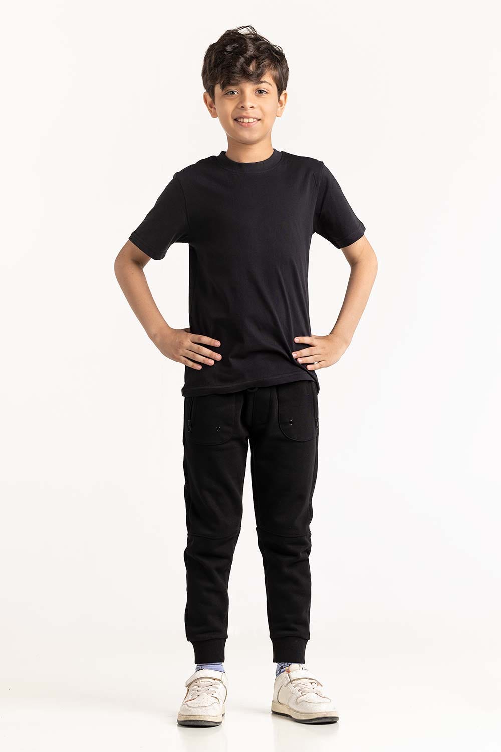 Junior Boy Black T-Shirt 231-313-001 A