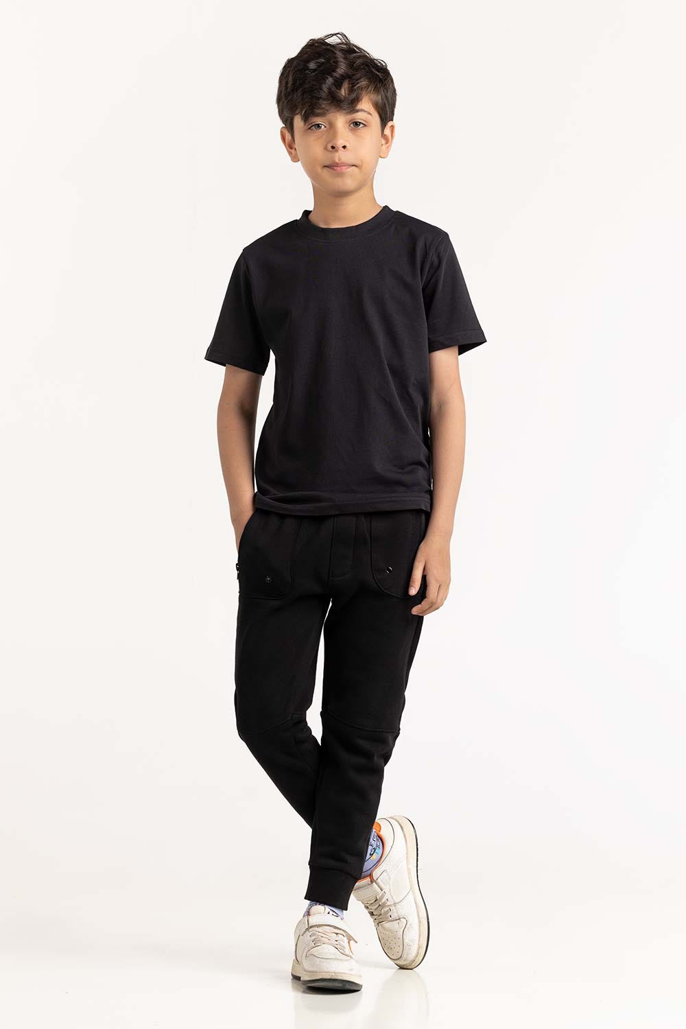Junior Boy Black T-Shirt 231-313-001 A