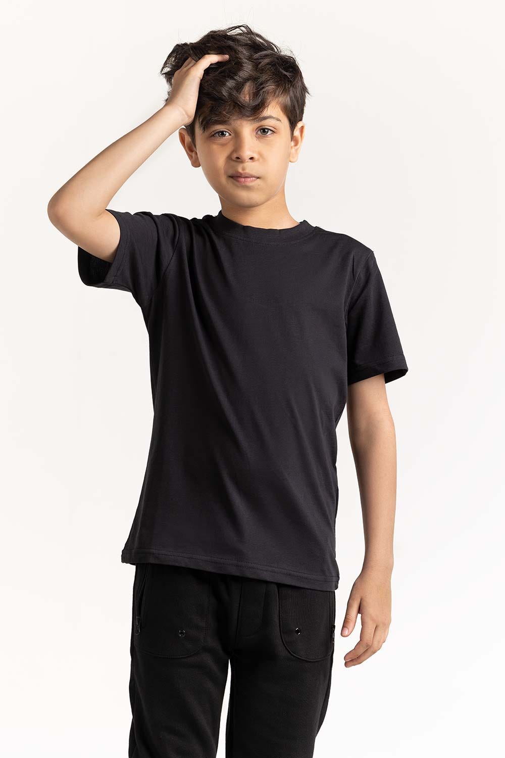 Junior Boy Black T-Shirt 231-313-001 A