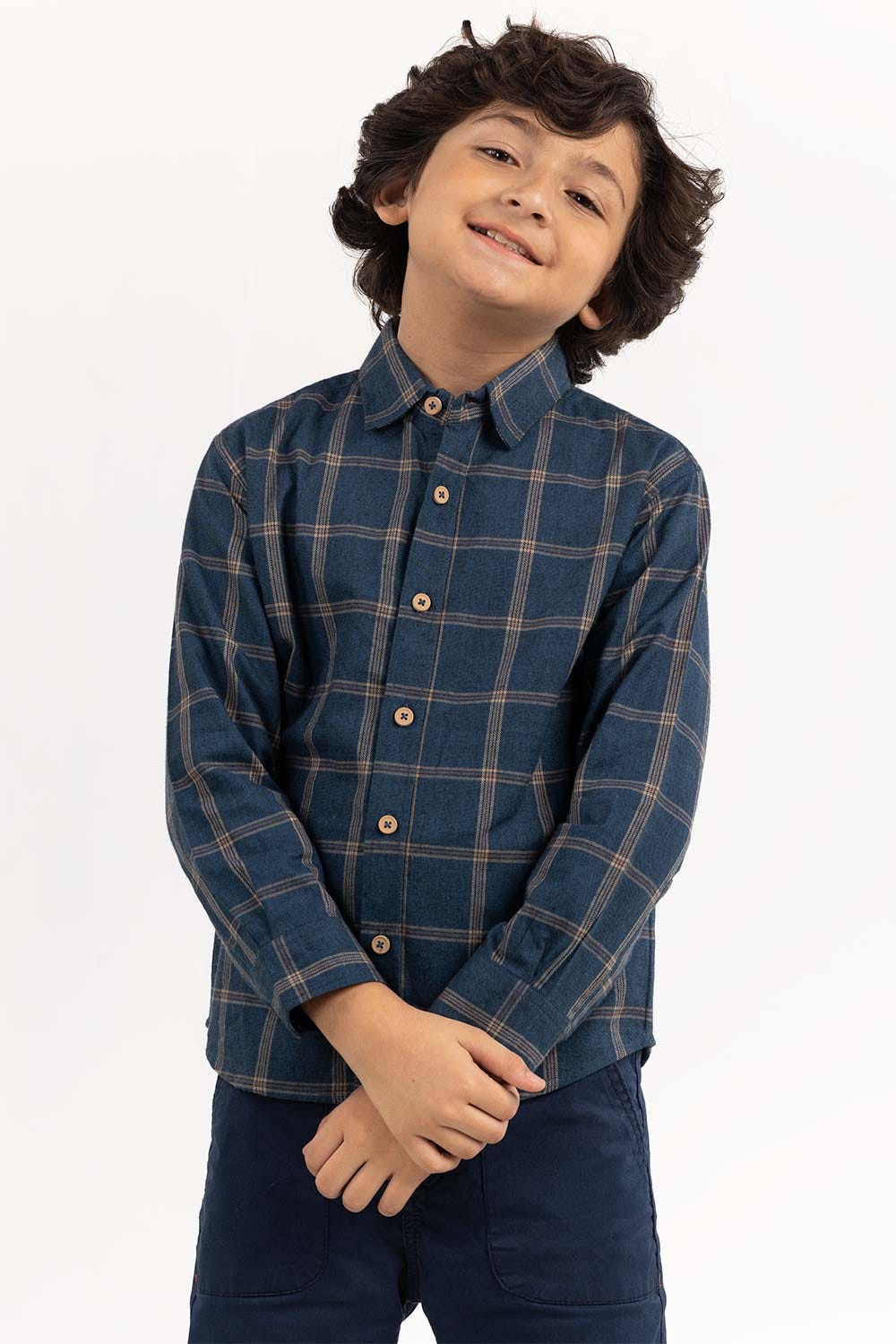 Junior Boy Blue Casual Shirt 224-317-004