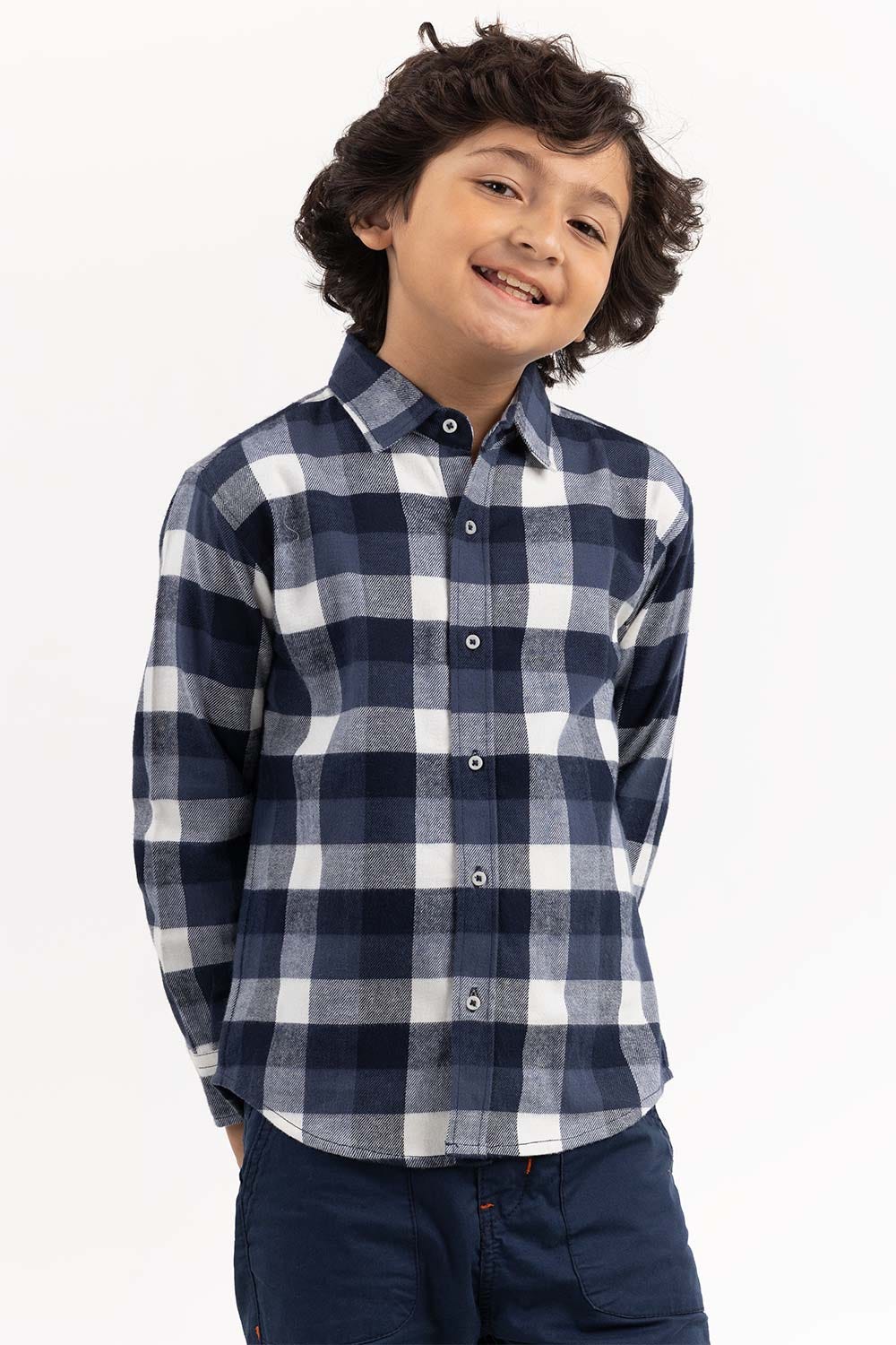 Junior Boy Blue Casual Shirt 224-317-008