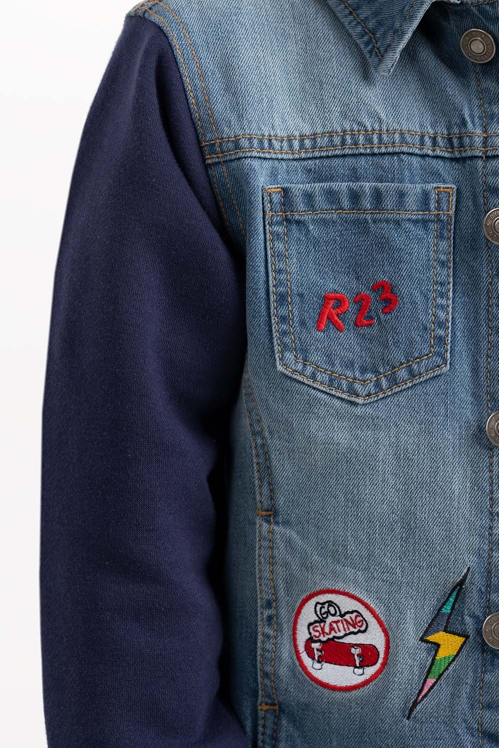 Junior Boy Light Blue Collared Denim Jacket 224 -310-049