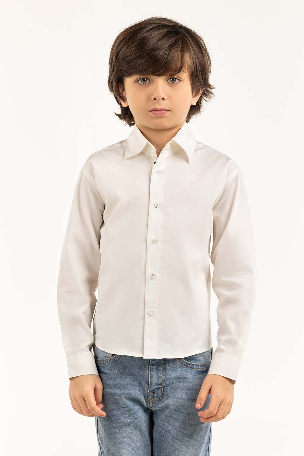 Junior Boy White Casual Shirt 231-317-014