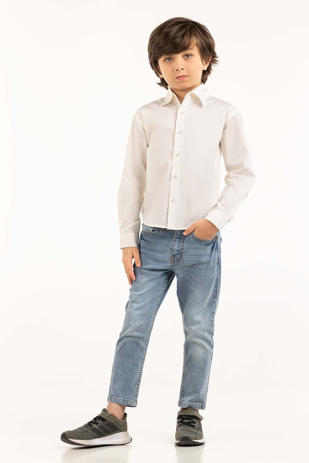 Junior Boy White Casual Shirt 231-317-014