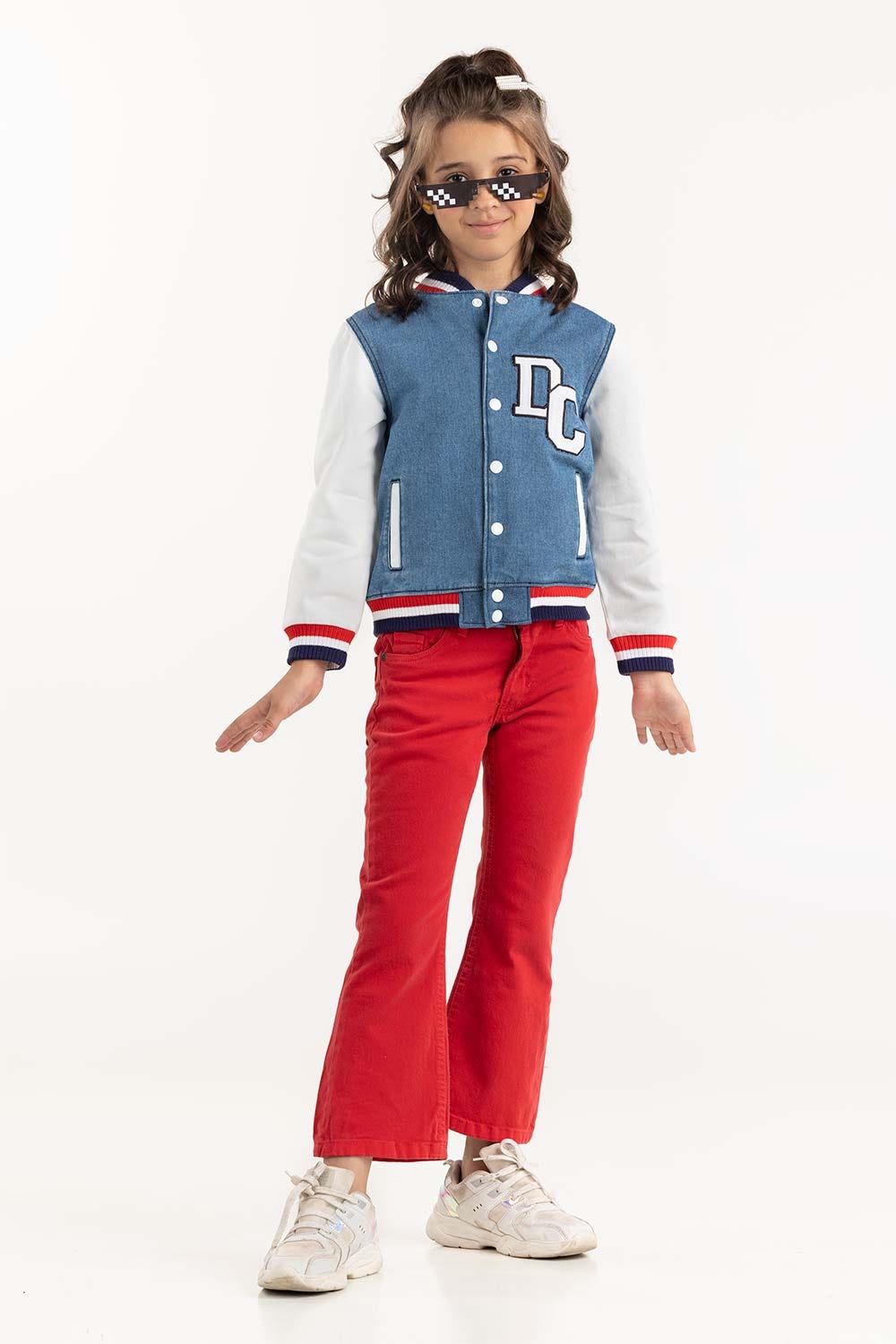 Junior Girl Dark Blue Non Denim Jacket 224-410-049