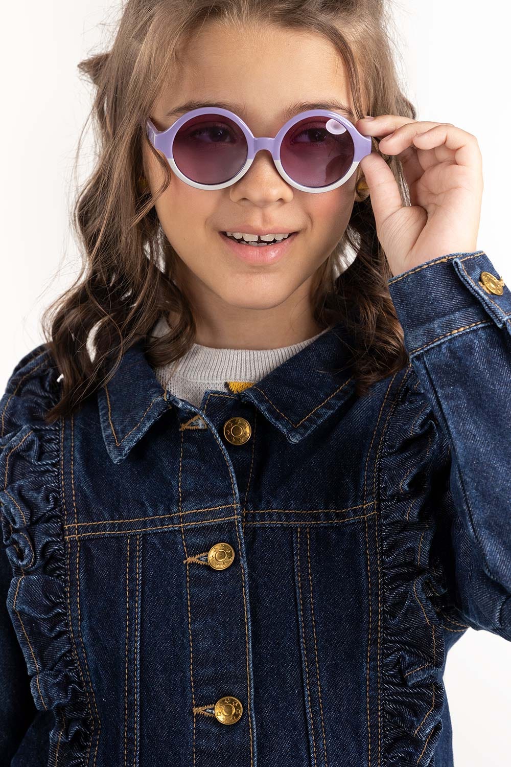 Junior Girl Dark Wash Denim Jacket 224-410-046