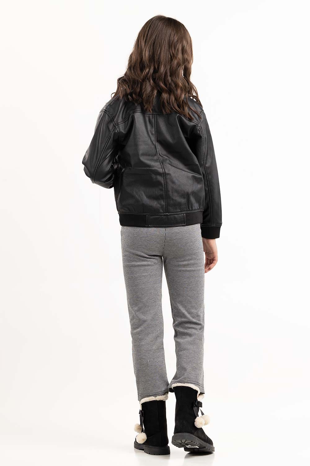 Junior Girl Black And White Trouser 224-420-005