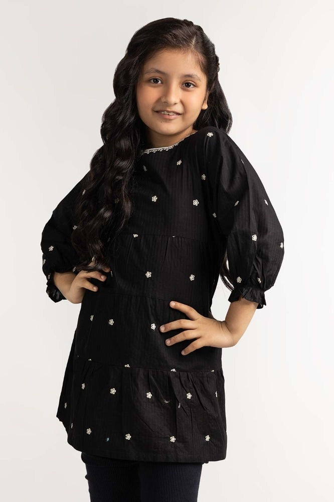 Junior Girl Black Basic Blouse 231-417-020