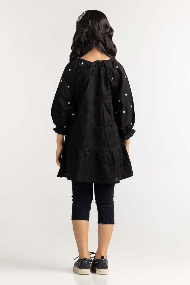 Junior Girl Black Basic Blouse 231-417-020