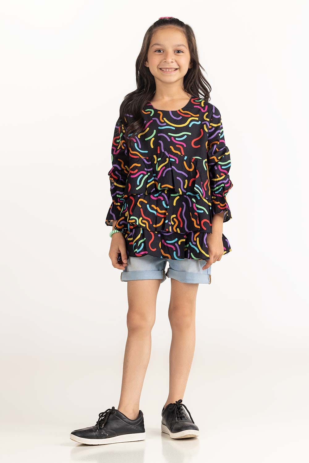 Junior Girl Black Blouse 231-417-010