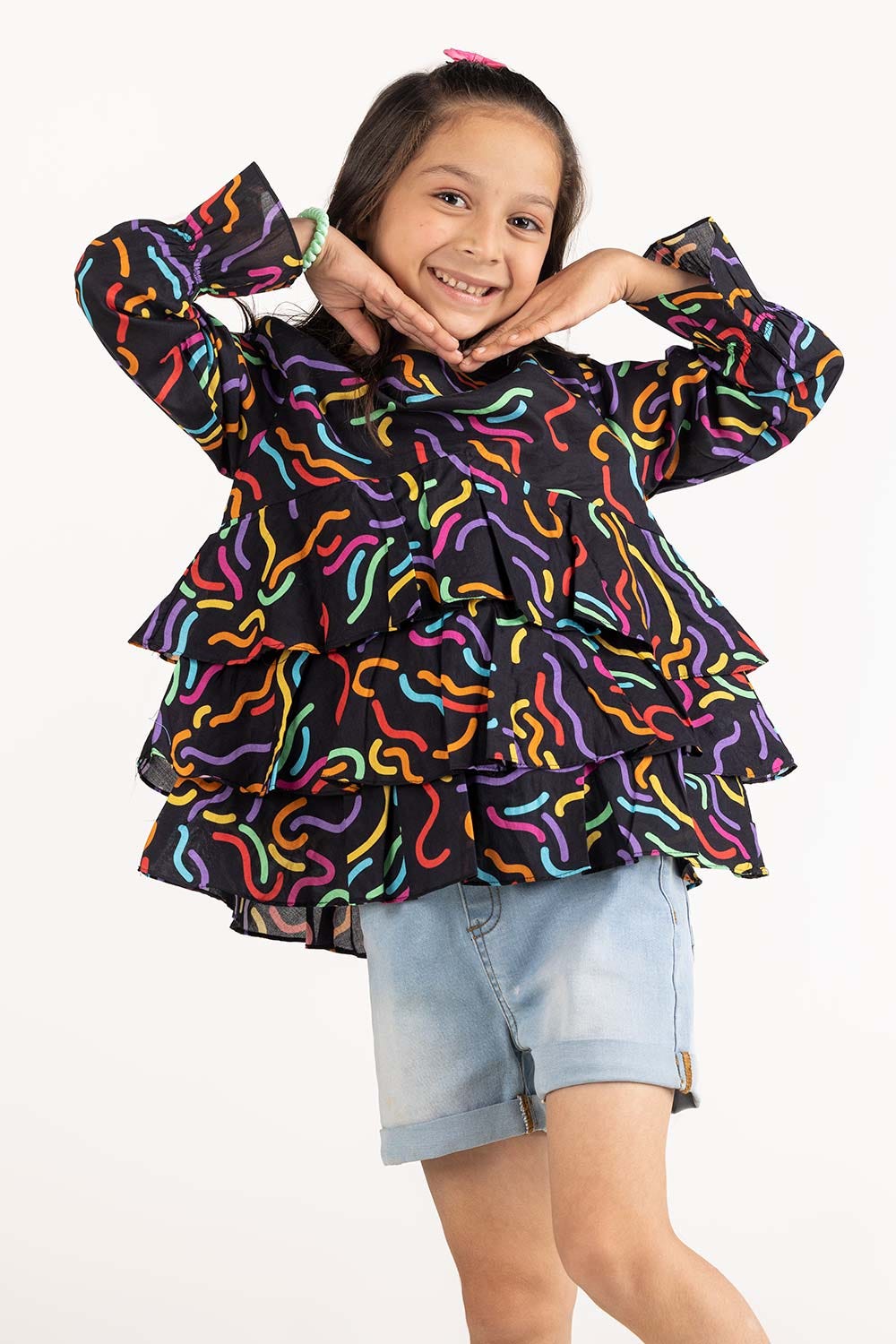 Junior Girl Black Blouse 231-417-010