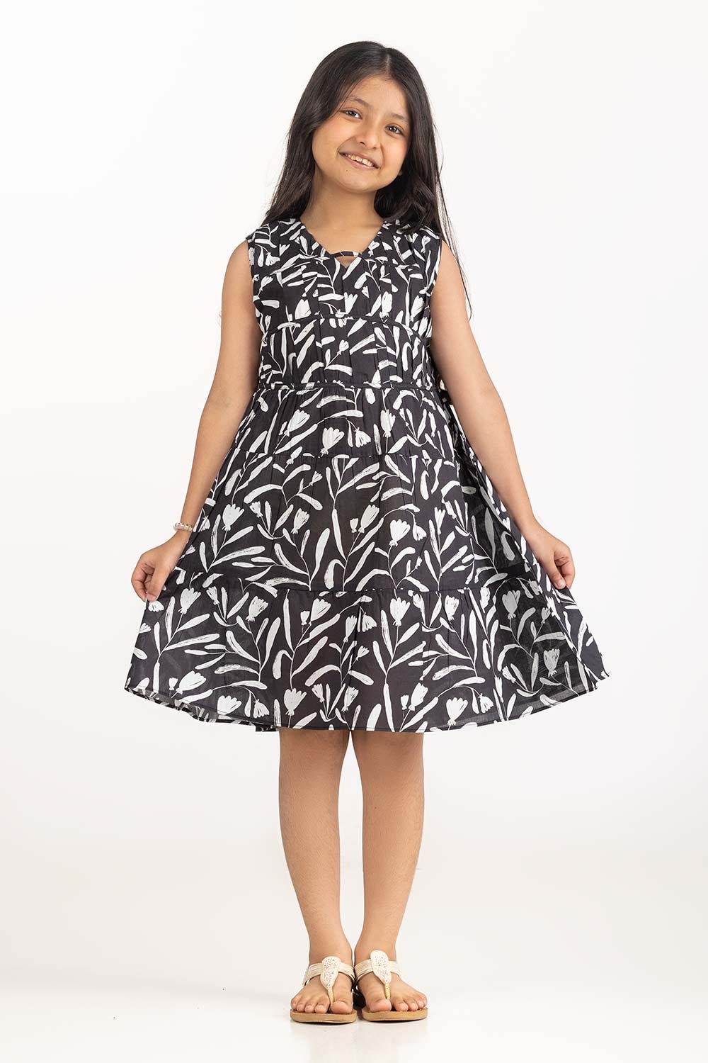 Junior Girl Black Dress 231-417-011