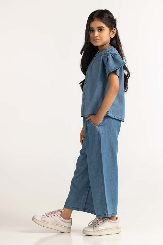 Junior Girl Blue Basic Blouse JG-BLS-SS24-305