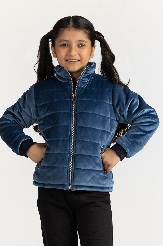 Junior Girl Dusty Blue Basic Jackets JG-JKT-WS23-030