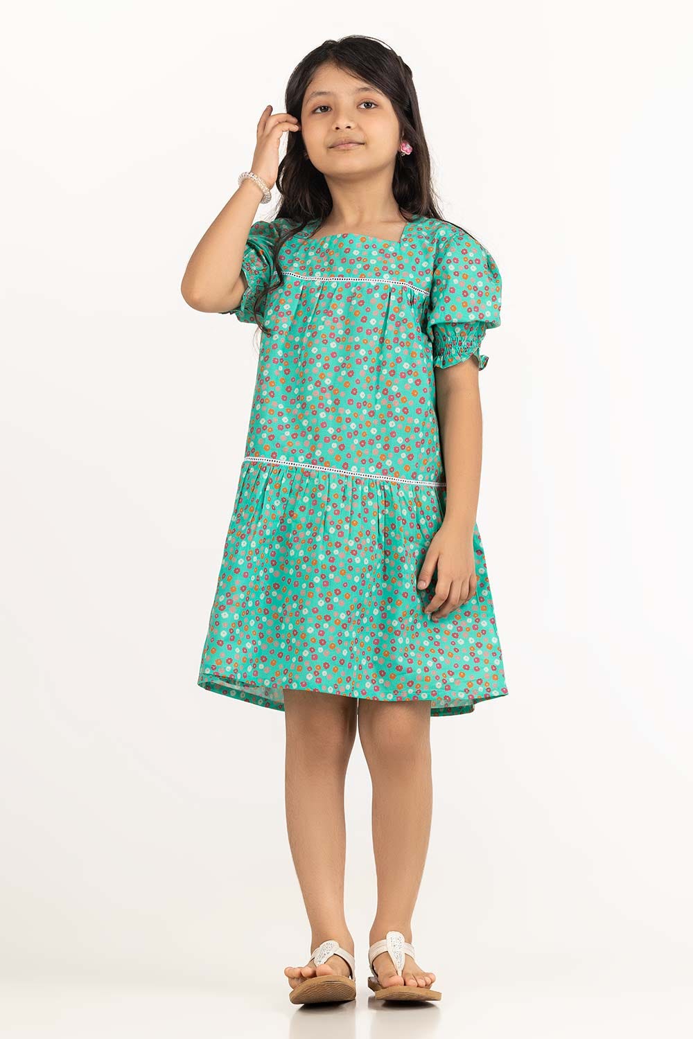 Junior Girl Green Dress 231-414-411