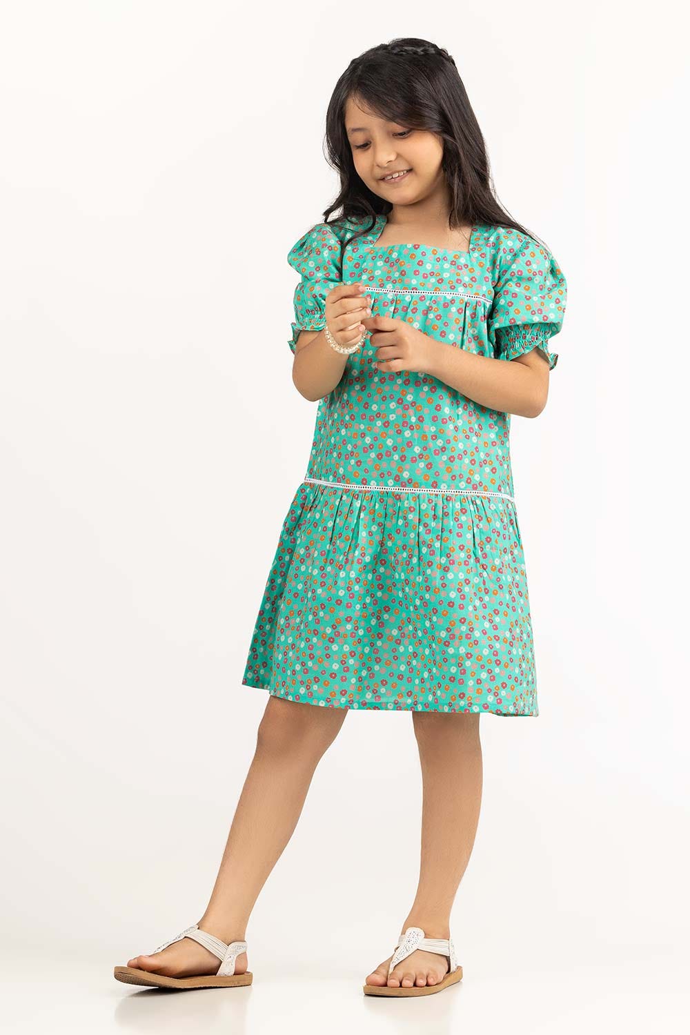 Junior Girl Green Dress 231-414-411