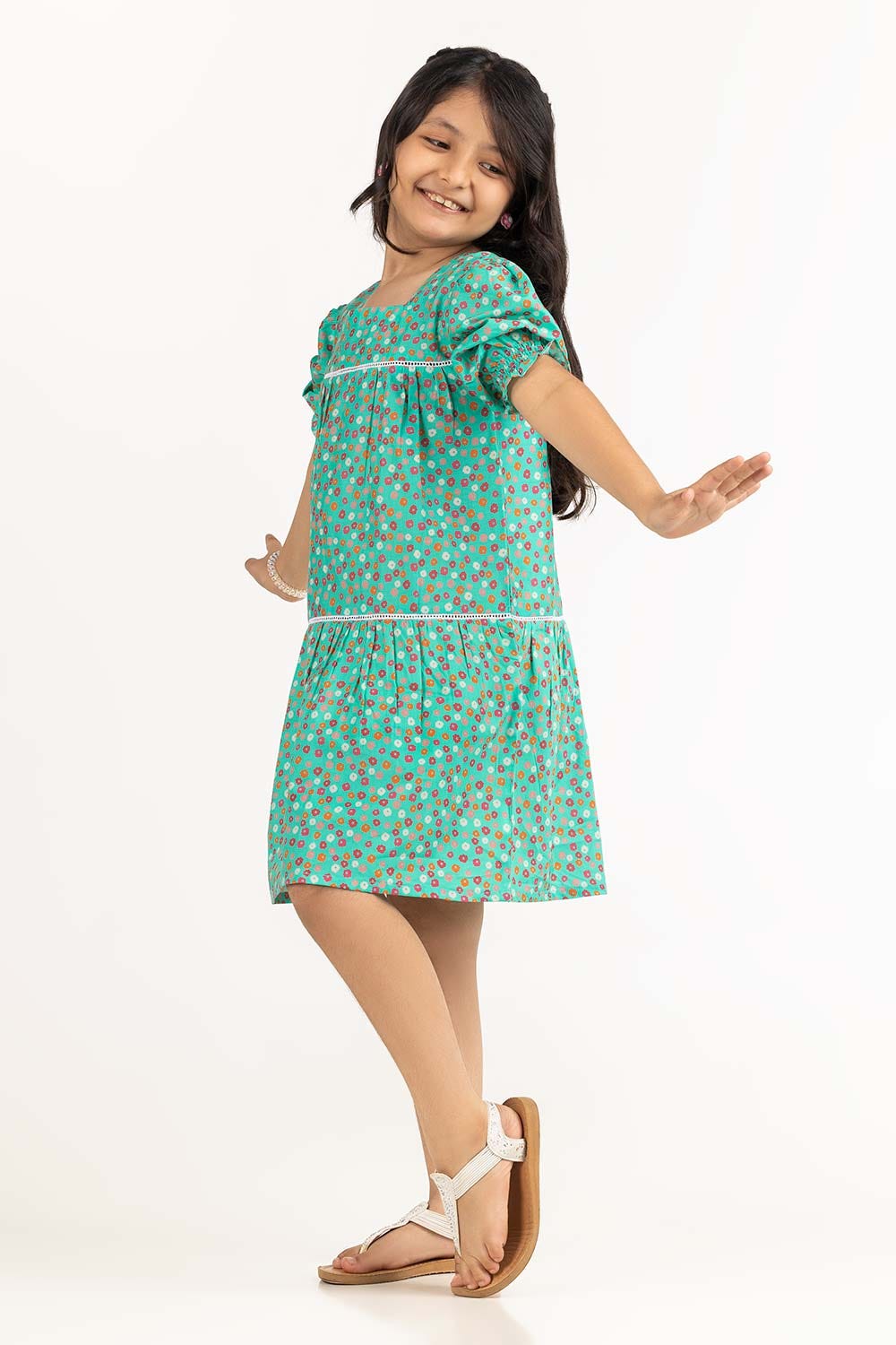Junior Girl Green Dress 231-414-411