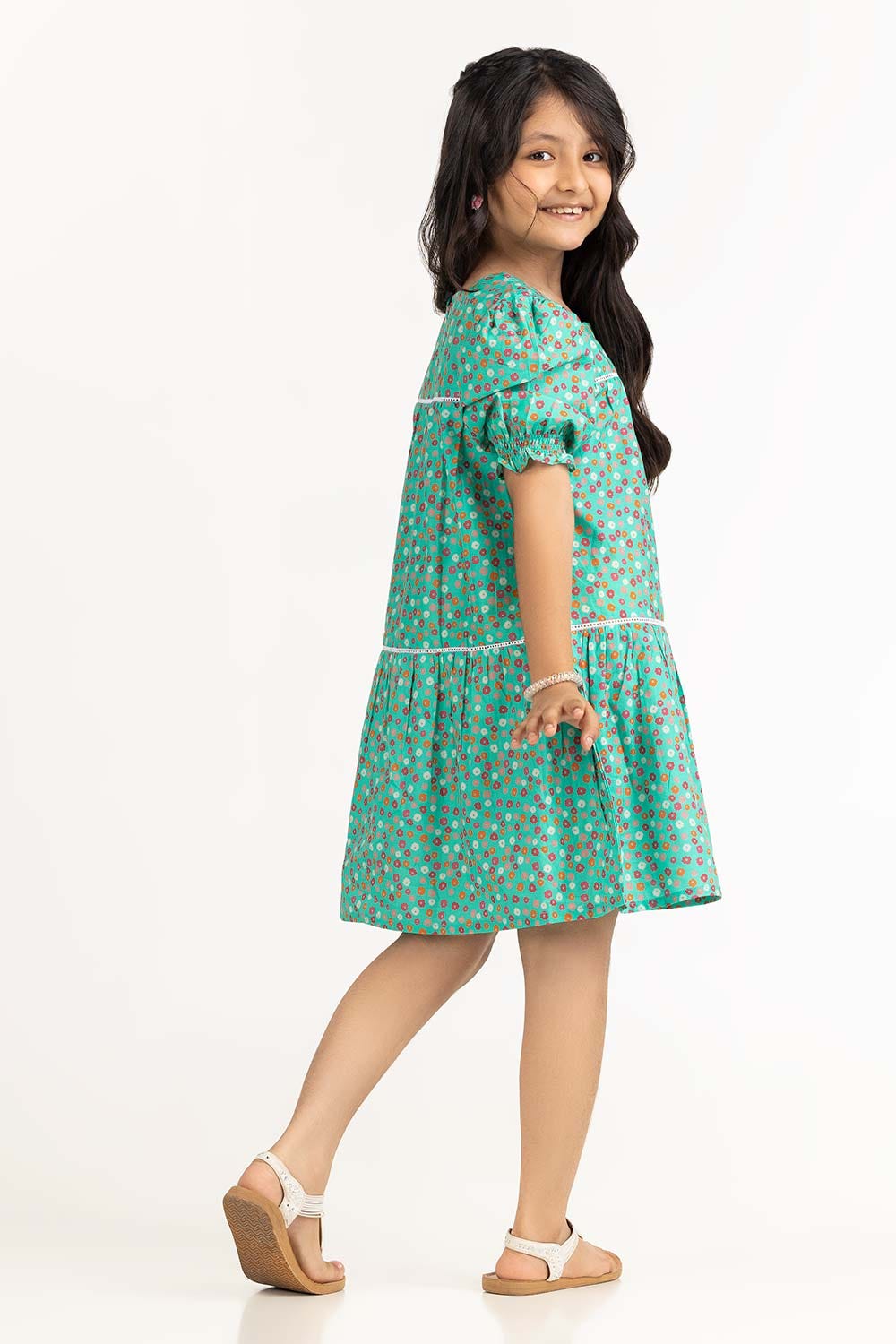Junior Girl Green Dress 231-414-411