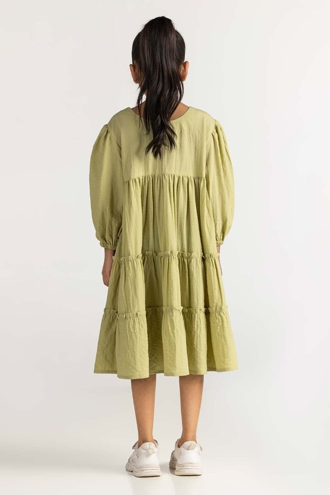 Junior Girl Green Dress JG-DRS-SS24-002