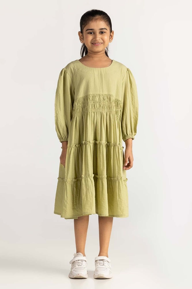 Junior Girl Green Dress JG-DRS-SS24-002