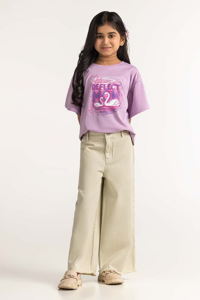 Junior Girl Lavender Printed Tee JG-TS-SS24-013