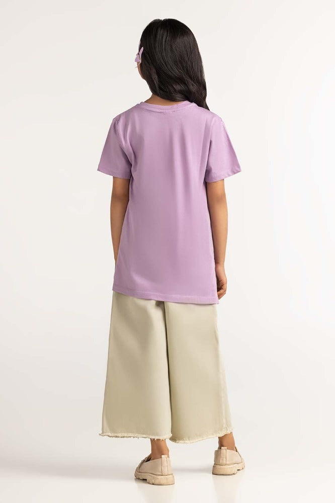 Junior Girl Lavender Printed Tee JG-TS-SS24-019