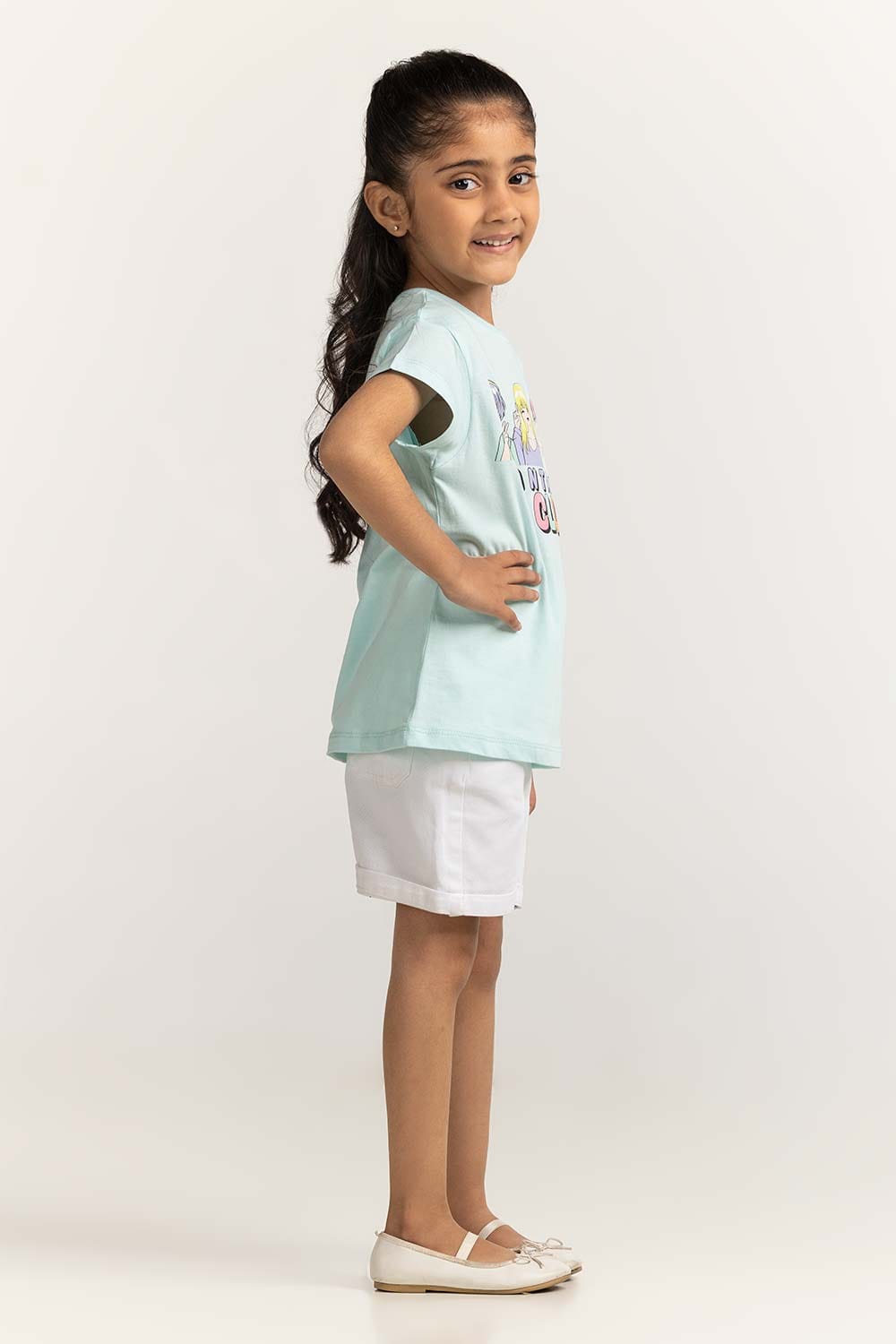 Junior Girl Light Blue Printed Tee JG-TS-SS24-018