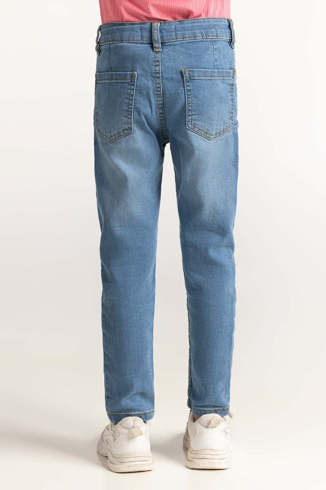 Junior Girl Light Wash Denim Jeans 224-421-001