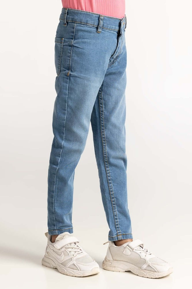 Junior Girl Light Wash Denim Jeans 224-421-001