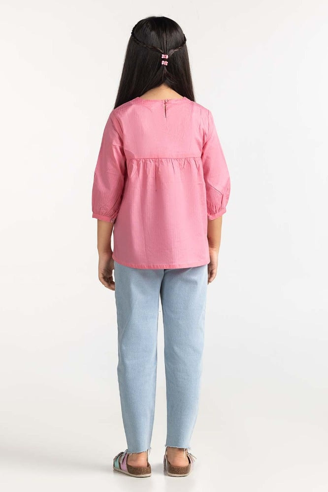 Junior Girl Magenta Basic Blouse 231-417-029
