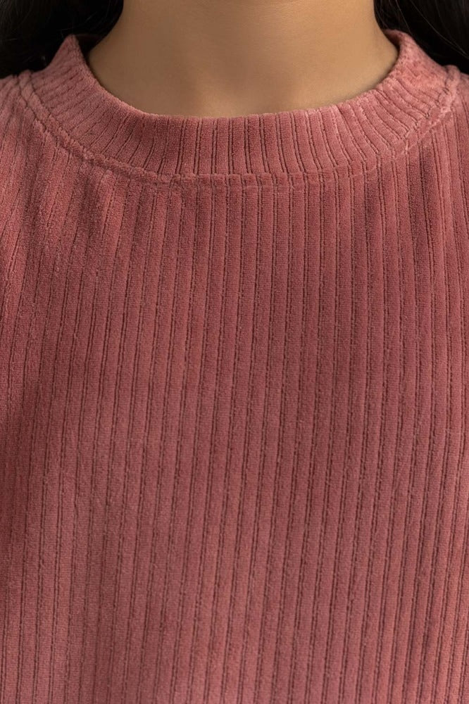 Junior Girl Maroon Basic Sweatshirt JG-SW23-005