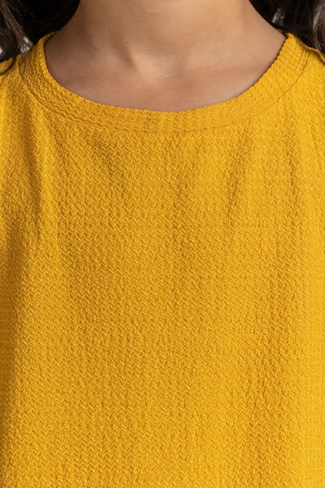 Junior Girl Mustard Basic Tee 231-414-052