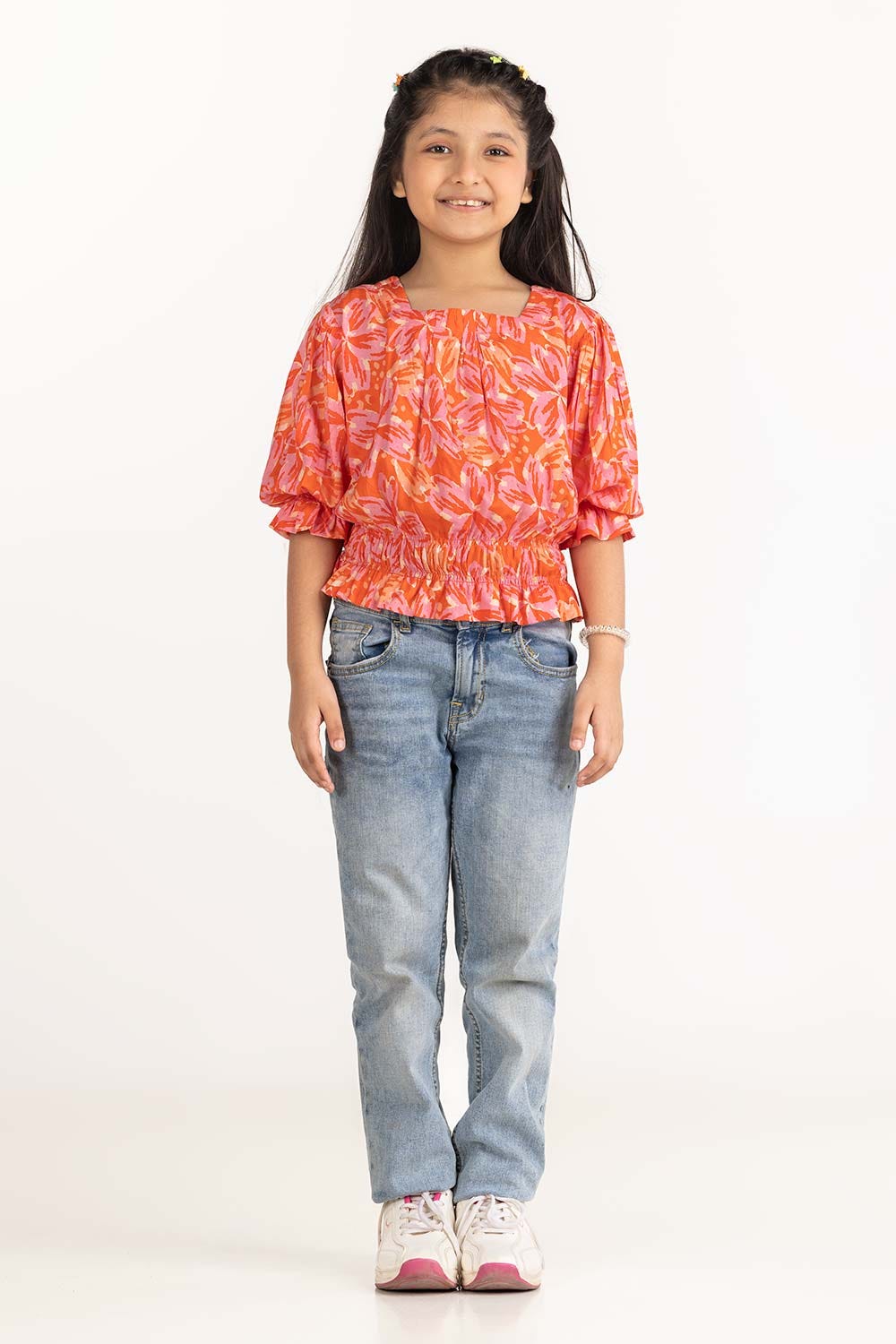 Junior Girl Orange Blouse 231-417-019