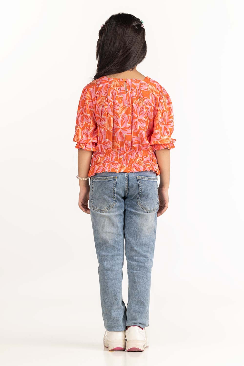 Junior Girl Orange Blouse 231-417-019