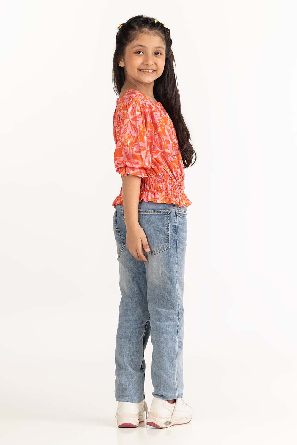 Junior Girl Orange Blouse 231-417-019