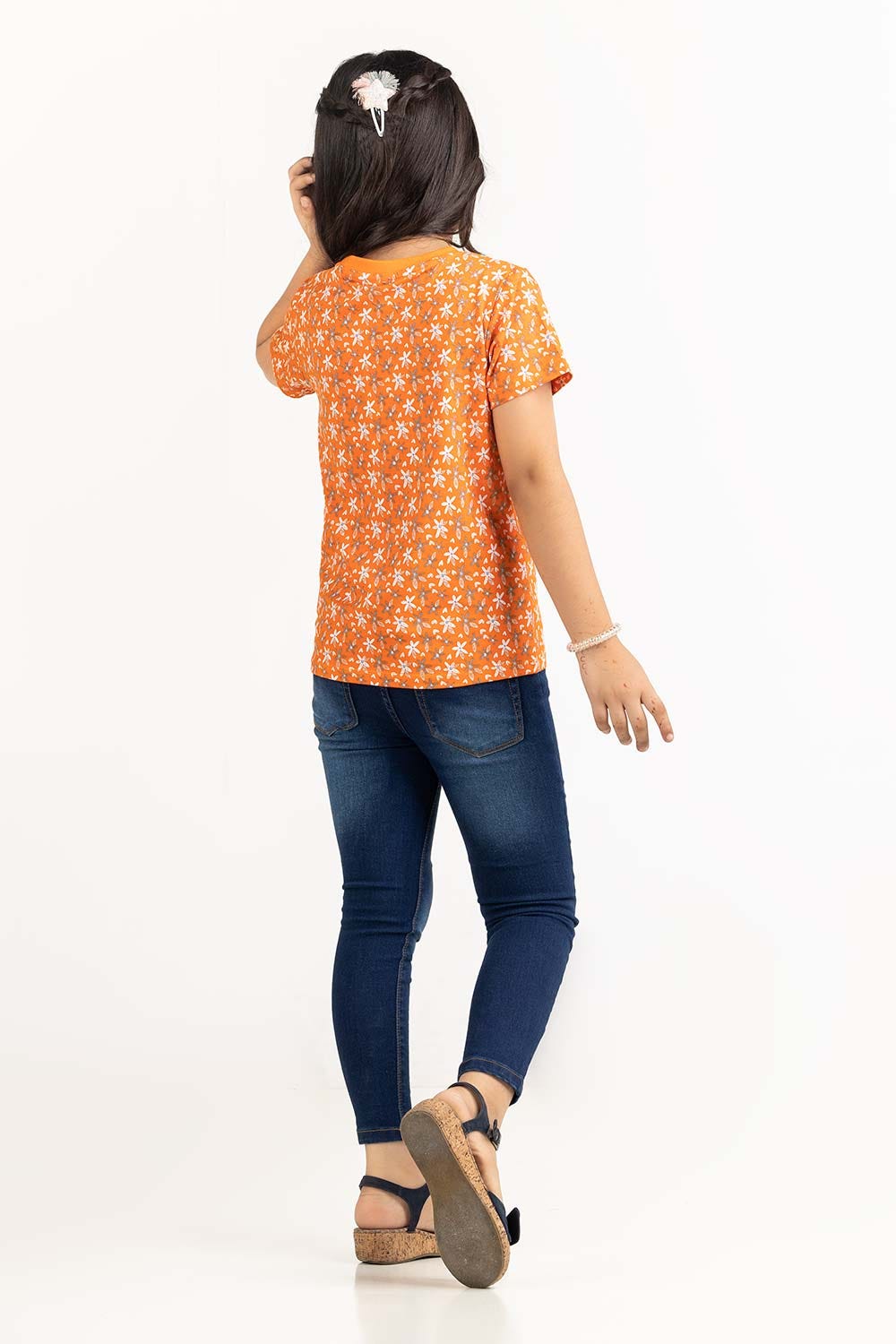 Junior Girl Orange T-Shirt 231-616-018 B