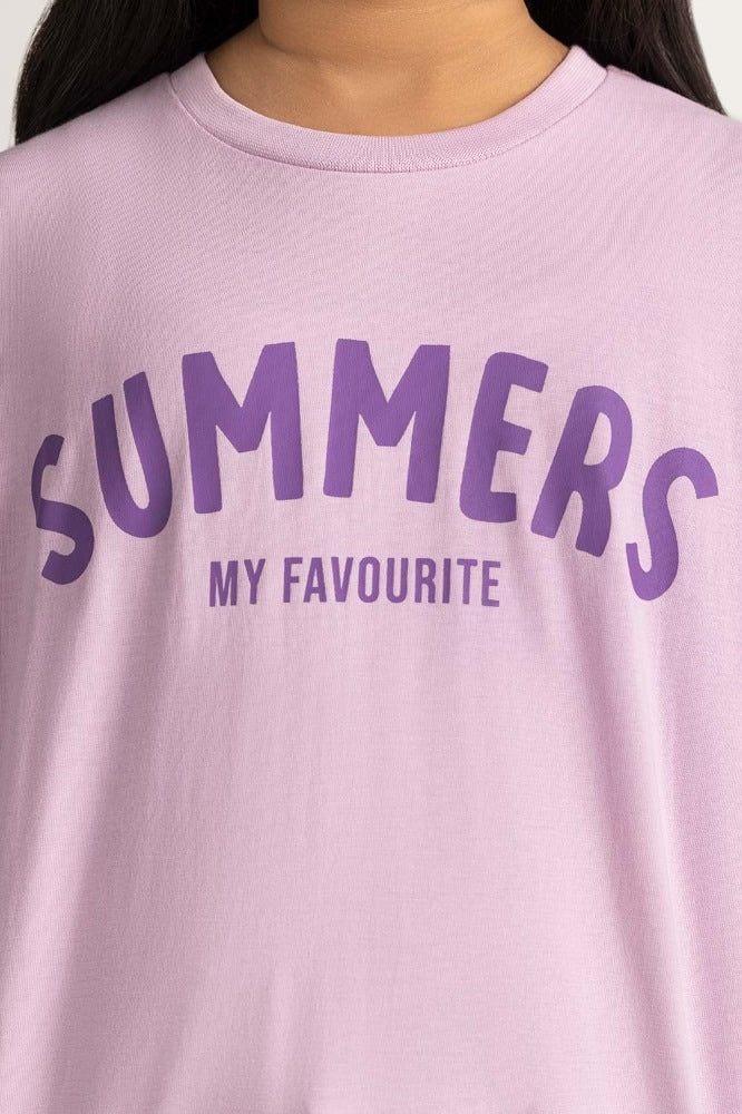 Junior Girl Orchid Printed Tee JG-TS-SS24-027