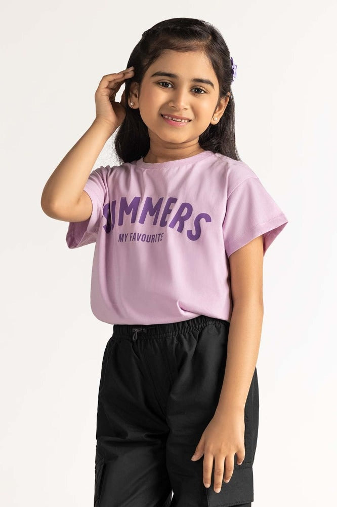 Junior Girl Orchid Printed Tee JG-TS-SS24-027