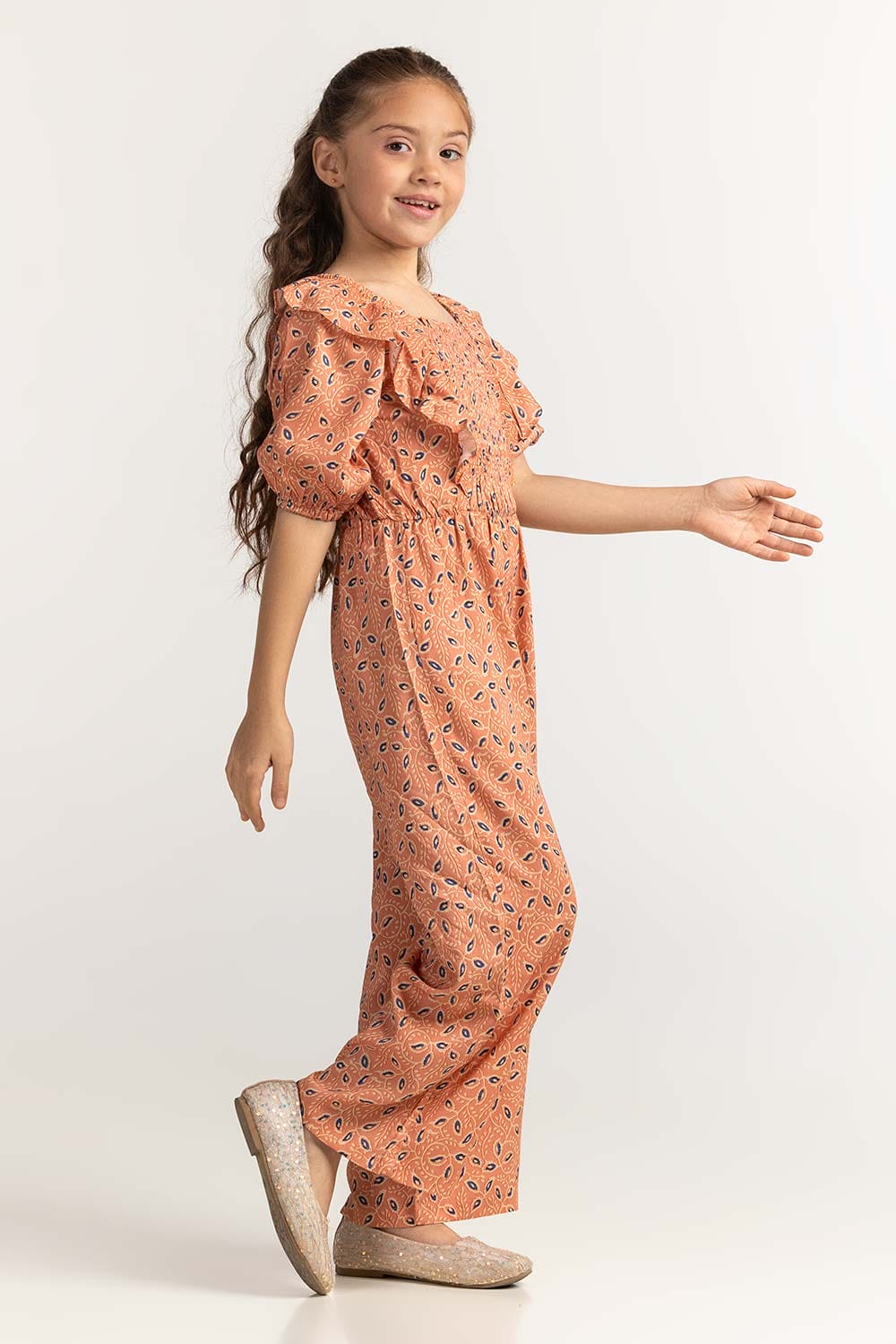 Junior Girl Peach Basic Jump Suit JG-JPS-SS24-006