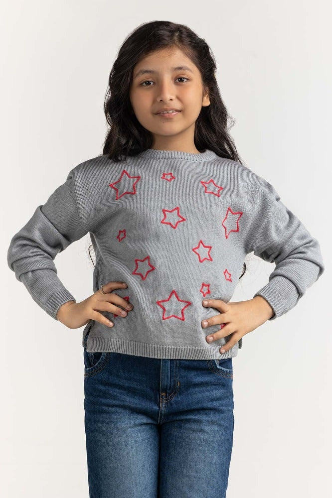 Junior Girl Pink Basic Sweater JG-SWT-WS23-001