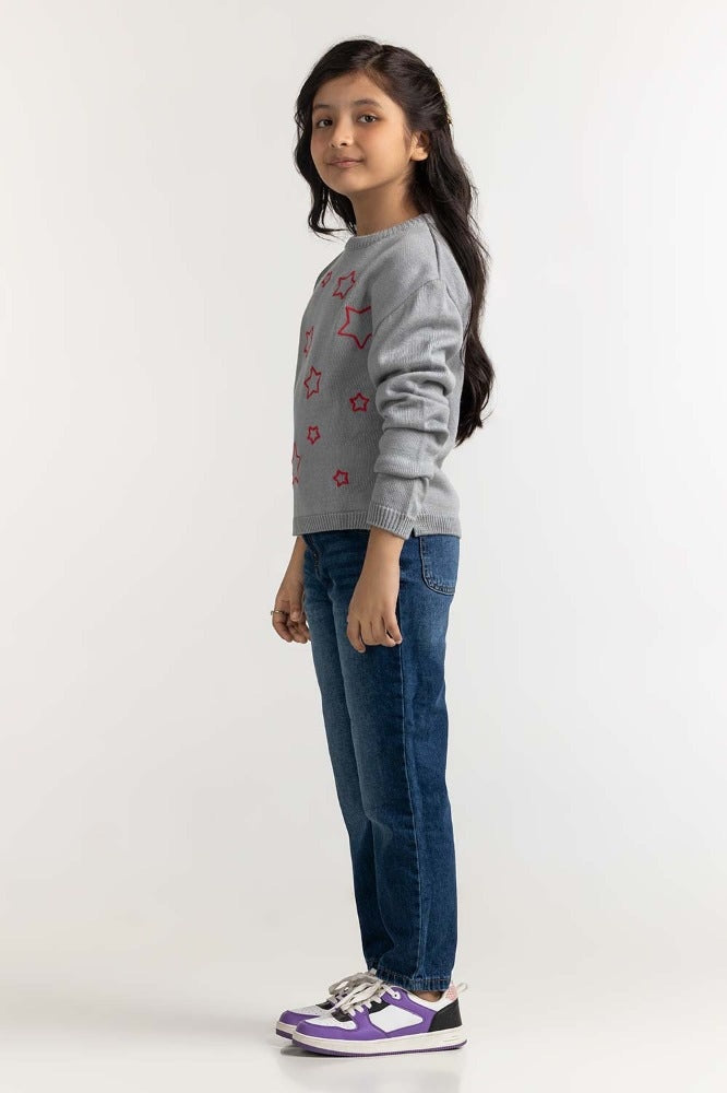 Junior Girl Pink Basic Sweater JG-SWT-WS23-001