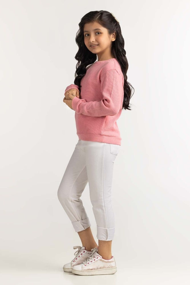 Junior Girl Pink Basic Sweatshirt JG-SW23-007