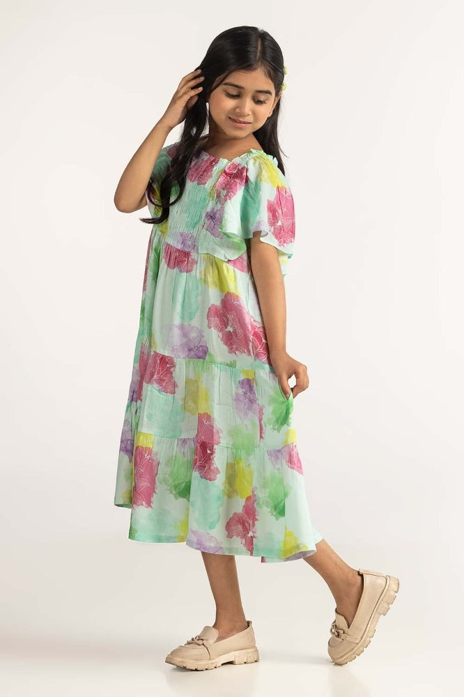 Junior Girl Printed Dress JG-DRS-SS24-010
