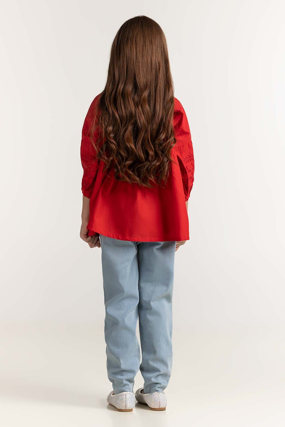 Junior Girl Red Basic Blouse 231-417-021