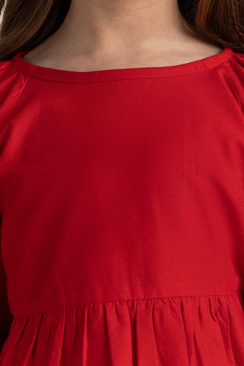 Junior Girl Red Basic Blouse 231-417-021