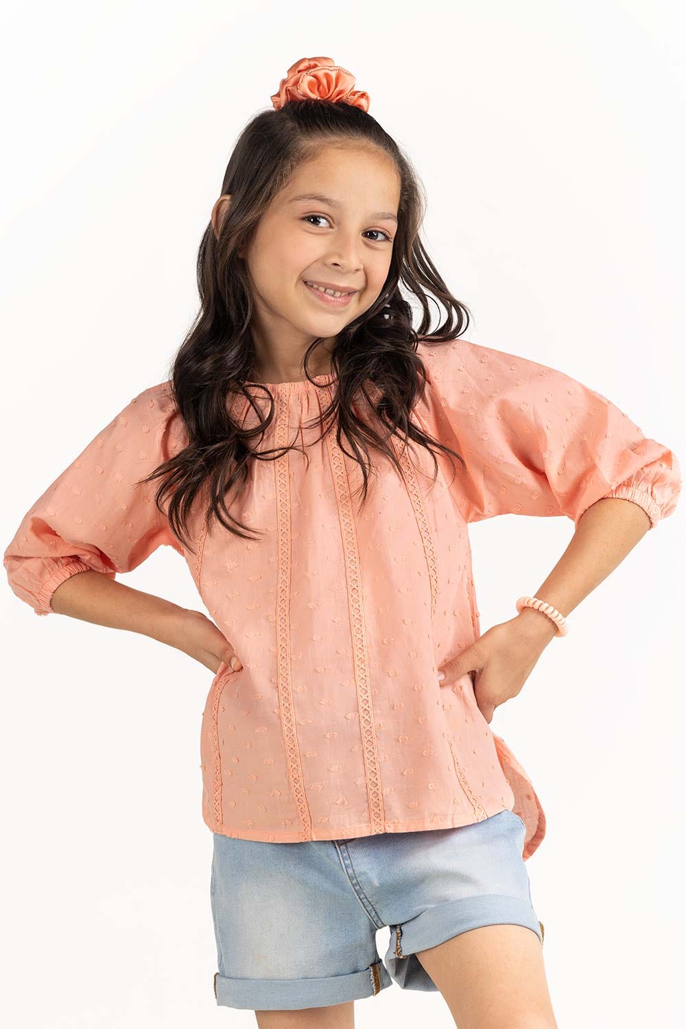 Junior Girl Salmon Blouse 231-417-031
